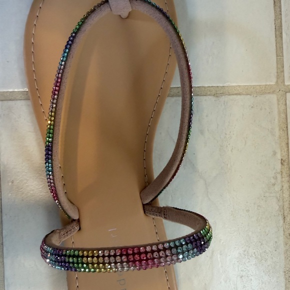 Madden Girl Multi-Color Rhinestone Tan Sandals - Picture 3 of 5